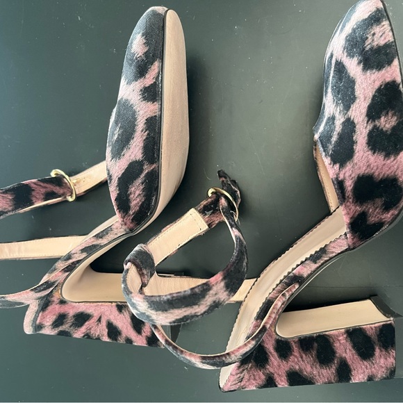 J. Crew Harlow ankle strap pumps velvet leopard - Picture 4 of 8